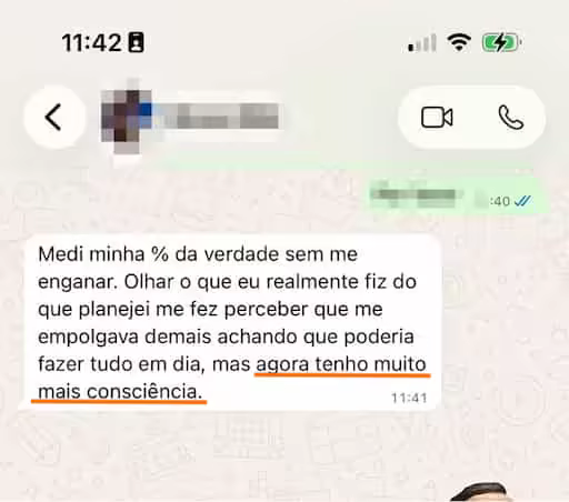 Depoimento sobre medir o progresso com honestidade